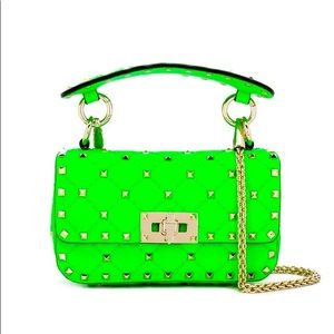 Valentino Garavani Rockstud Spike It Bag in Neon Green